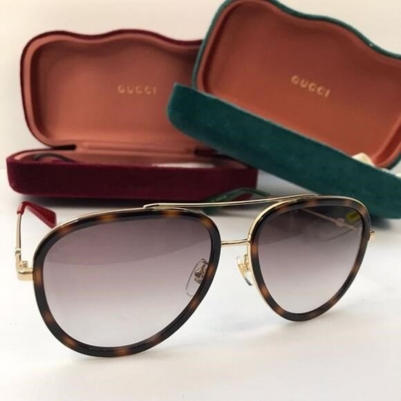💯 Original GUCCIAcetate Aviator Sunglasses GG0062S Tortoise - Picture 8 of 10